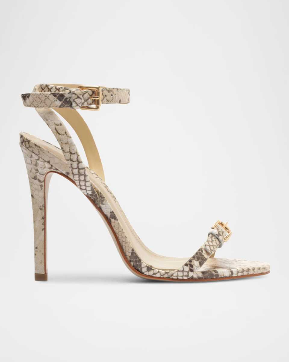 Aurora Snake-Embossed Stiletto Sandals